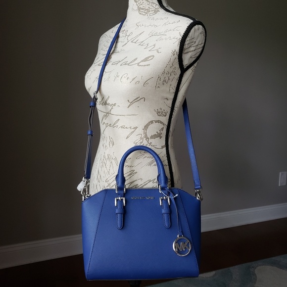 SOLD NWT Michael Kors MD Ciara Satchel sapphire - Picture 2 of 7